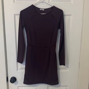 Long Sleeve Purple Dress with Sheer Back